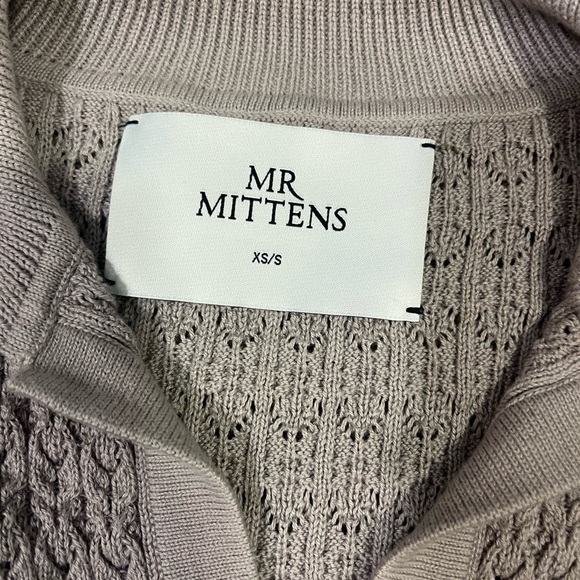 I Love Mr Mittens Cotton Lace Polo Sweater Stone Grey XS / Small - Picture 4 of 4